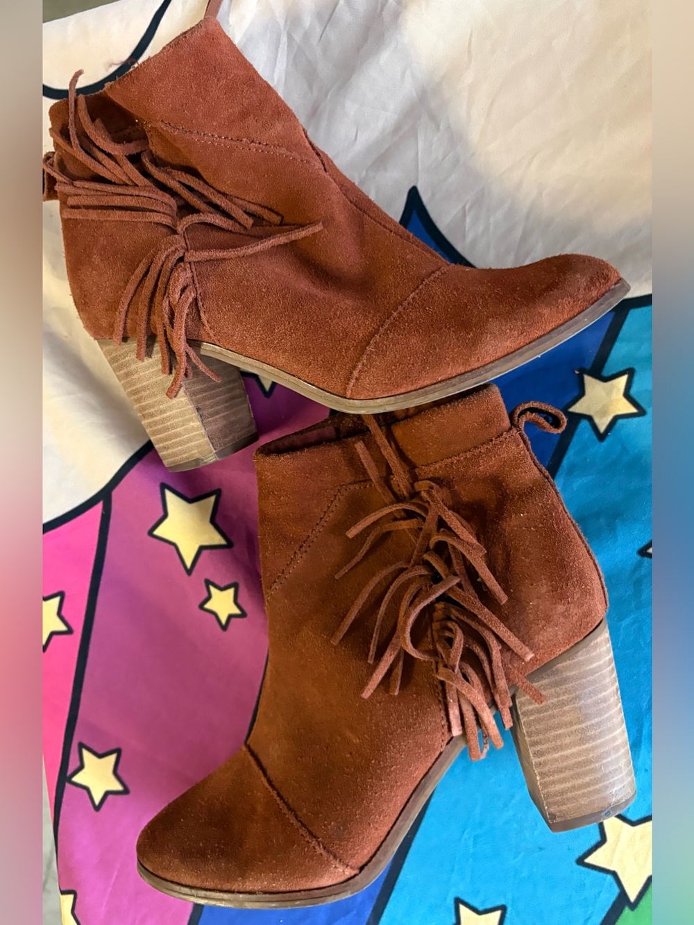 Toms Rust Suede Ankle Booties